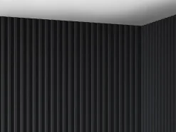 Vente-unique Panneau mural 3D - Pack de 2,83 m² - Noir - Lot de 8 pièces - CLINTON