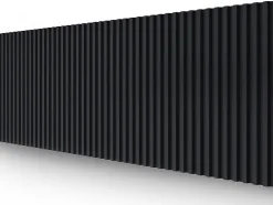Vente-unique Panneau mural 3D - Pack de 2,83 m² - Noir - Lot de 8 pièces - CLINTON