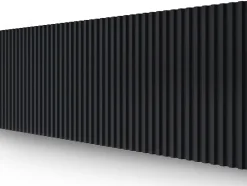 Vente-unique Panneau mural 3D - Pack de 2,83 m² - Noir - Lot de 8 pièces - CLINTON