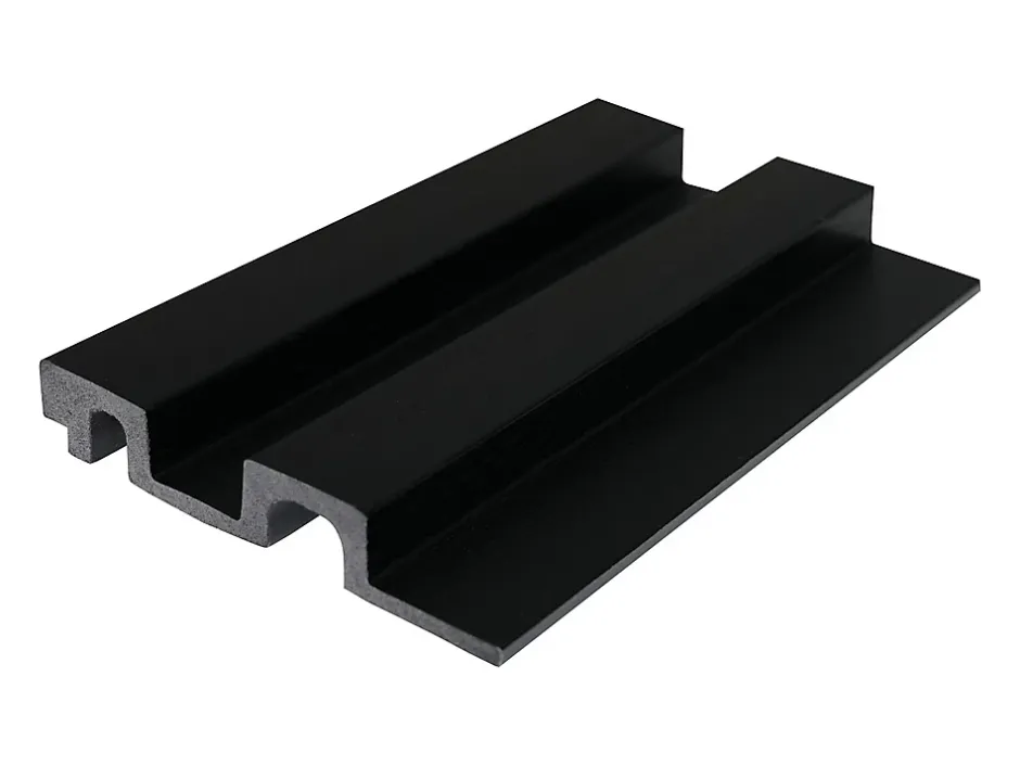 Vente-unique Panneau mural 3D - Pack de 2.83 m² - Coloris noir effet bois - Lot de 8 pièces - FLINT