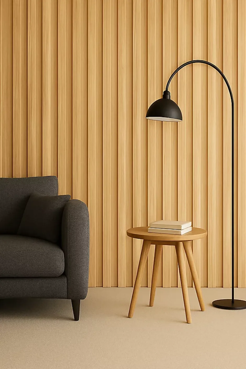 Panneau mural 3D en MDF massif Chene moyen satiné de 2760 mm X 750 mm MIDDLE WAVY-Hardwarexchange Discount