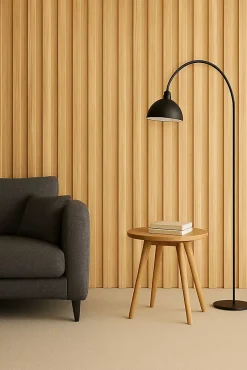 Hardwarexchange Panneau mural 3D en MDF massif Chene naturel mat de 2760 mm X 750 mm MIDDLE WAVY