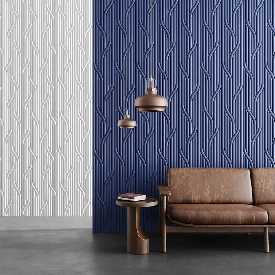 Orac Decor Panneau mural 3D motifs fluides - - L200xp1.6xH25cm - W213