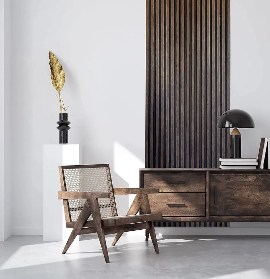 Panneau Mural Décoratif (effet tasseau) en polystyrène recyclé- VASCO-Lamelio New