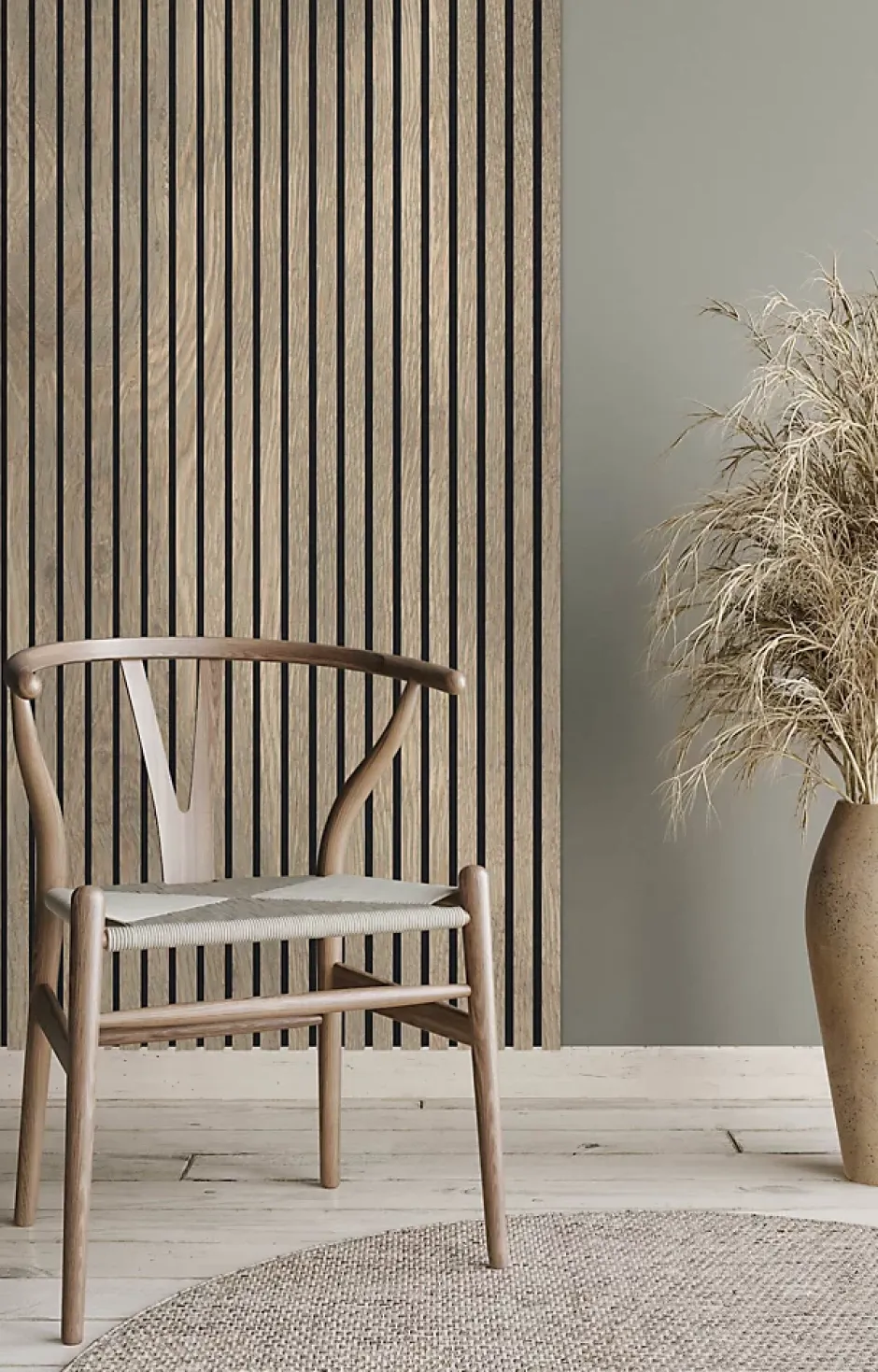 Panneau Mural Décoratif (effet tasseaux) - Coloris Bois Naturel-Lamelio New