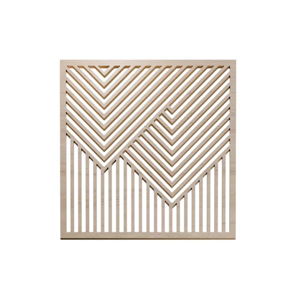 Panneau mural décoratif Zoey design géométrique ajouré effet bois clair L.60 x l.60 x ép.1cm 3pcs-Radex Outlet