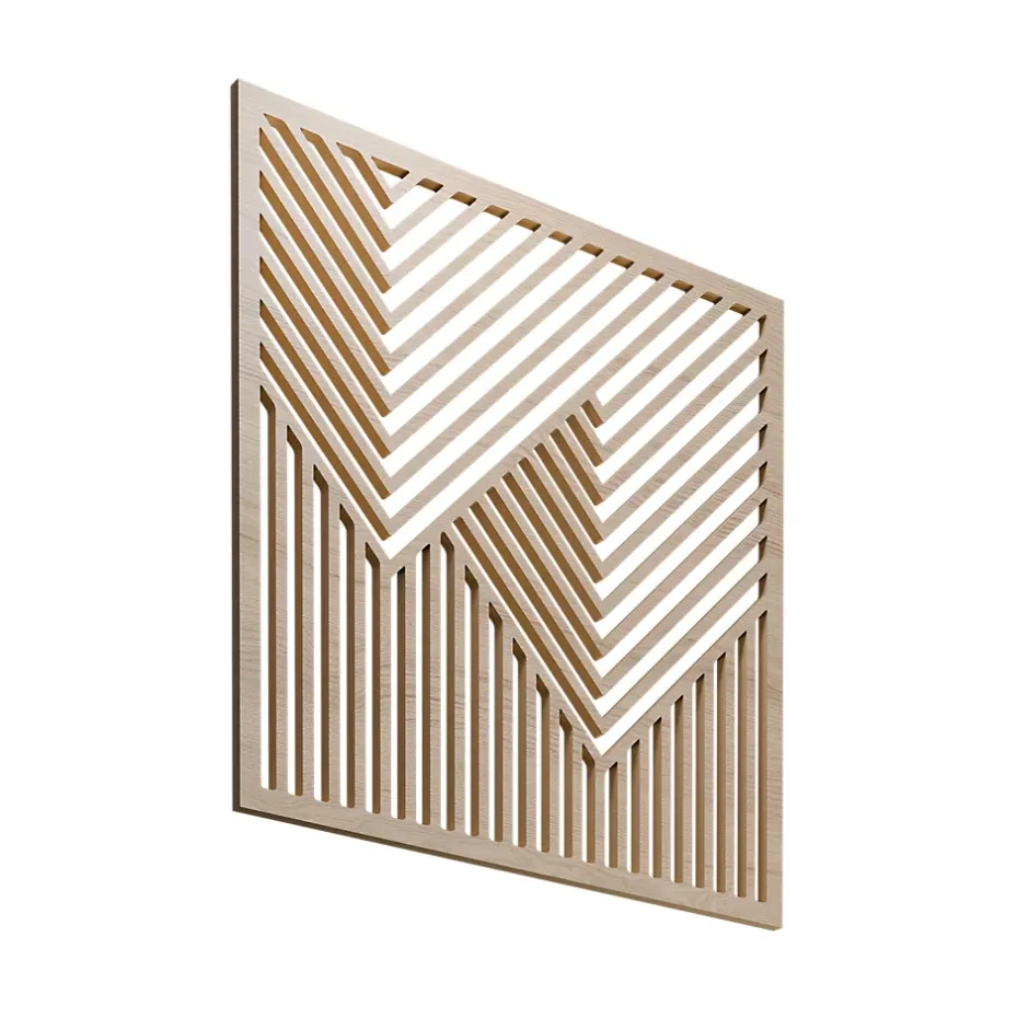 Panneau mural décoratif Zoey design géométrique ajouré effet bois clair L.60 x l.60 x ép.1cm 3pcs-Radex Outlet