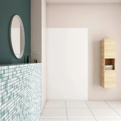 Panneau mural de douche blanc 90x210cm,Panneaux muraux salle de bain habillage mural aluminium,avec 2 profilés de finition-AICA Sanitaire Hot