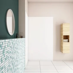 Panneau mural de douche blanc 100x80x210cm,Panneaux muraux salle de bain habillage mural aluminium,avec 2 profilés de finition-AICA Sanitaire Hot