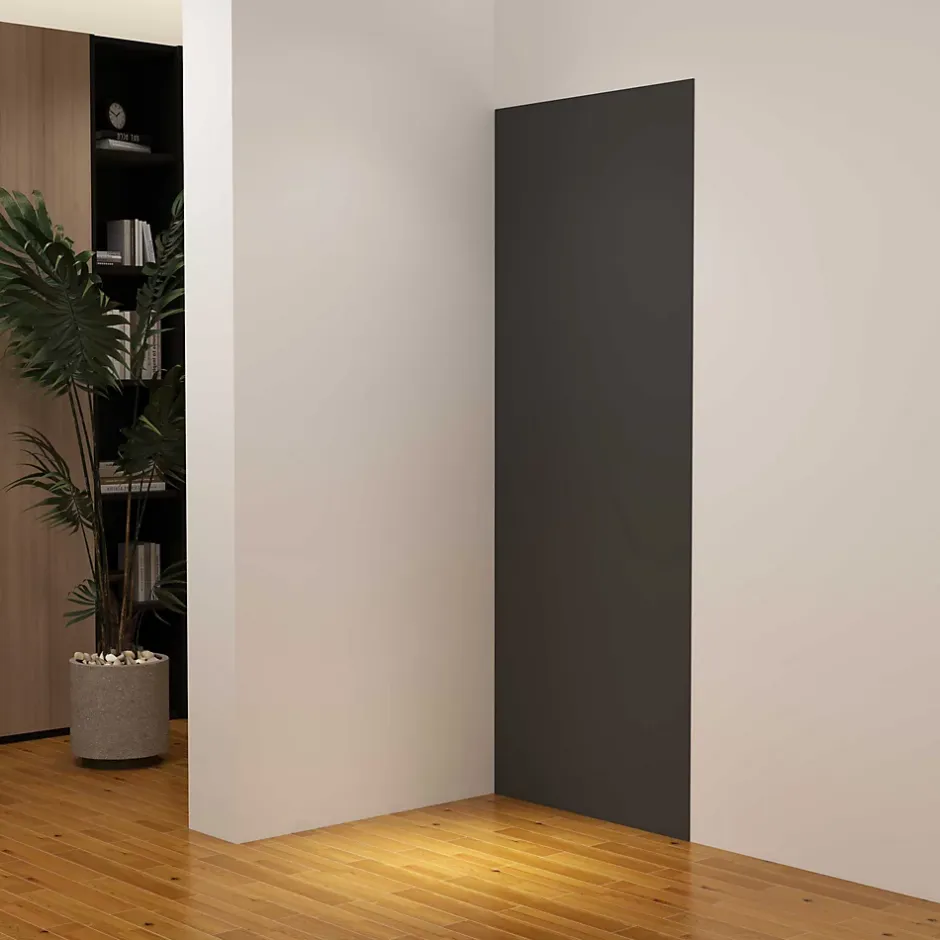 AICA Sanitaire Panneau mural de douche Noir 90 x 210 cm mural aluminium - Étanche, durable et facile à nettoyer