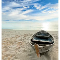 Panneau mural de salle de bains l.90 x H.210 cm, bateau en niche, Décodesign photo vendu par 2-Schulte Discount