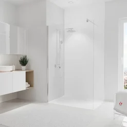 Panneau mural de salle de bains l.120x255 cm, blanc mat, DécoDesign Couleur-Schulte New