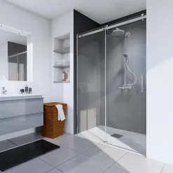 Panneau mural de salle de bains l.90x255 cm, anthracite, Décodesign couleur vendu par 2-Schulte Discount