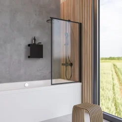 Schulte Panneau mural de salle de bains l.100 x H.255 cm, effet tasseaux bois chêne vertical, DécoDesign Japandi