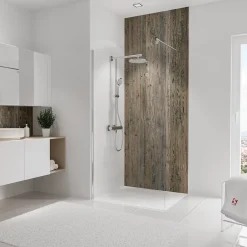 Schulte Panneau mural de salle de bains l.100x255 cm, décor bois, DécoDesign