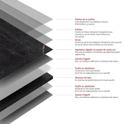 Schulte Panneau mural de salle de bain l.125 x H.255 cm, marbre anthracite et cuivre, DécoDesign