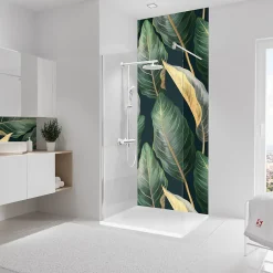 Schulte Panneau mural de salle de bains l.100 x H.255 cm, motifs feuilles bananier, DecoDesign