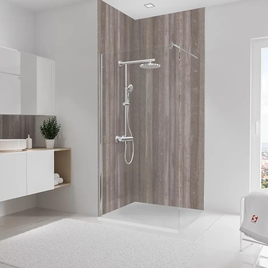 Schulte Panneau mural de salle de bains l.100x255 cm, décor béton, Décodesign vendu par 2