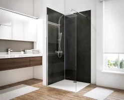 Schulte Panneau mural de salle de bains l.100 x H.210 cm, effet ardoise noire, Décodesign vendu par 2