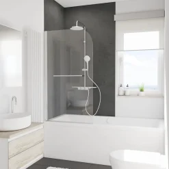 Schulte Panneau mural de salle de bains l.100 x H.210 cm, effet ardoise noire, Décodesign vendu par 2