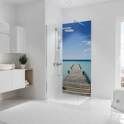 Schulte Panneau mural de salle de bains l.90 x H.210 cm, ponton du Maldives, DécoDesign Photo