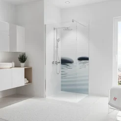 Panneau mural de salle de bains l.90 x H.210 cm, pierres zen et eau, DécoDesign Photo-Schulte Sale