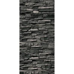 Panneau mural de salle de bains l.100 x H.210 cm, effet parement pierre gris, DécoDesign-Schulte