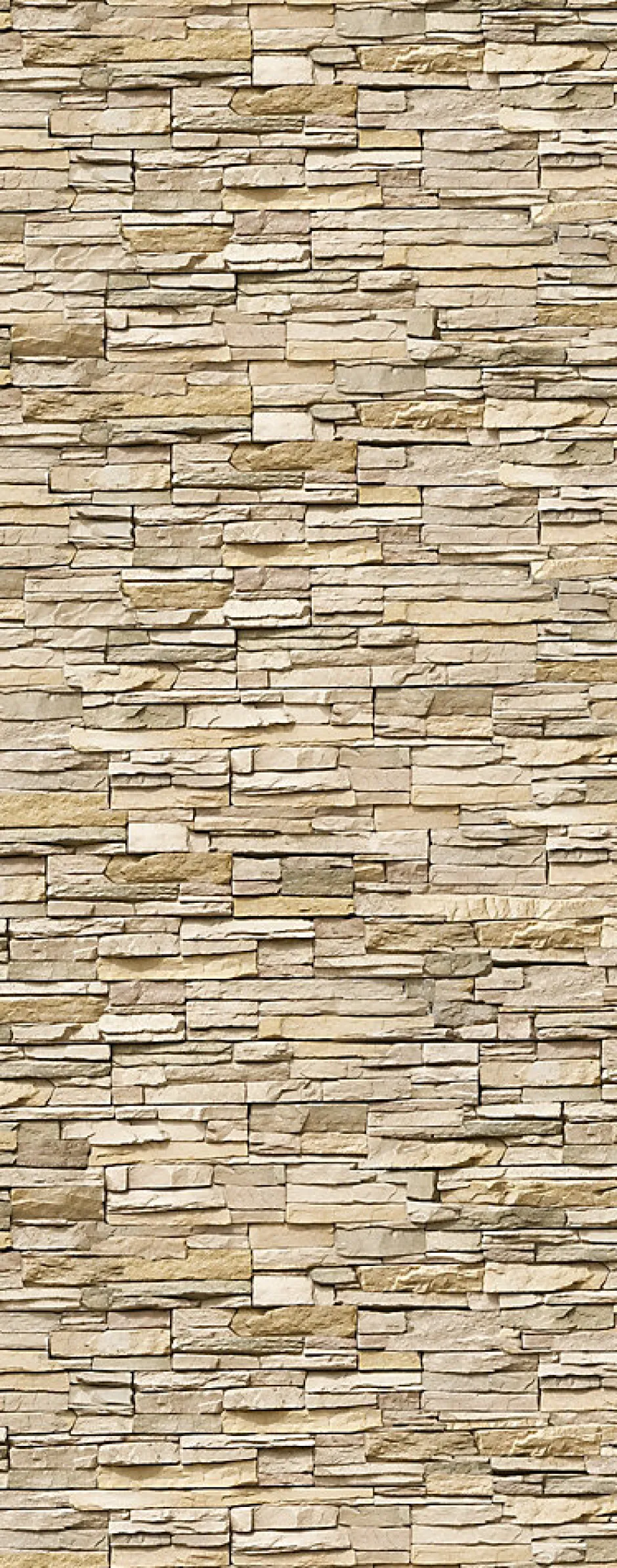 Panneau mural de salle de bains l.100 x H.255 cm, effet parement pierre beige, DécoDesign-Schulte Hot