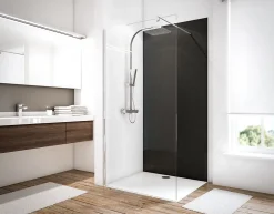 Schulte Panneau mural de salle de bains l.100 x H.210 cm, effet ardoise noir, DécoDesign