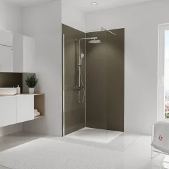 Schulte Panneau mural de salle de bains l.90 x H.210 cm, taupe, Décodesign couleur vendu par 2