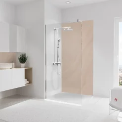 Schulte Panneau mural de salle de bains l.100 x H.210 cm, effet pierre arkose, DecoDesign