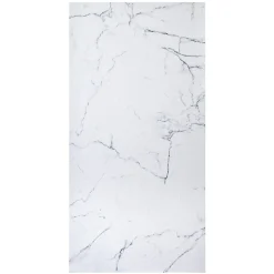 Autres Panneau mural pour salle de bain resine effet marbre blanc 250x120 cm Natte d'etancheite periferique integree