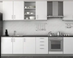 Panneau mural PVC 3D Artnuvo blanc 47 x 61,7 cm-Innovera Decor Online