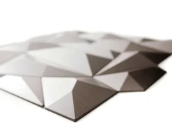 Panneau mural PVC 3D Glacier gris 61 x 61 cm-Innovera Decor