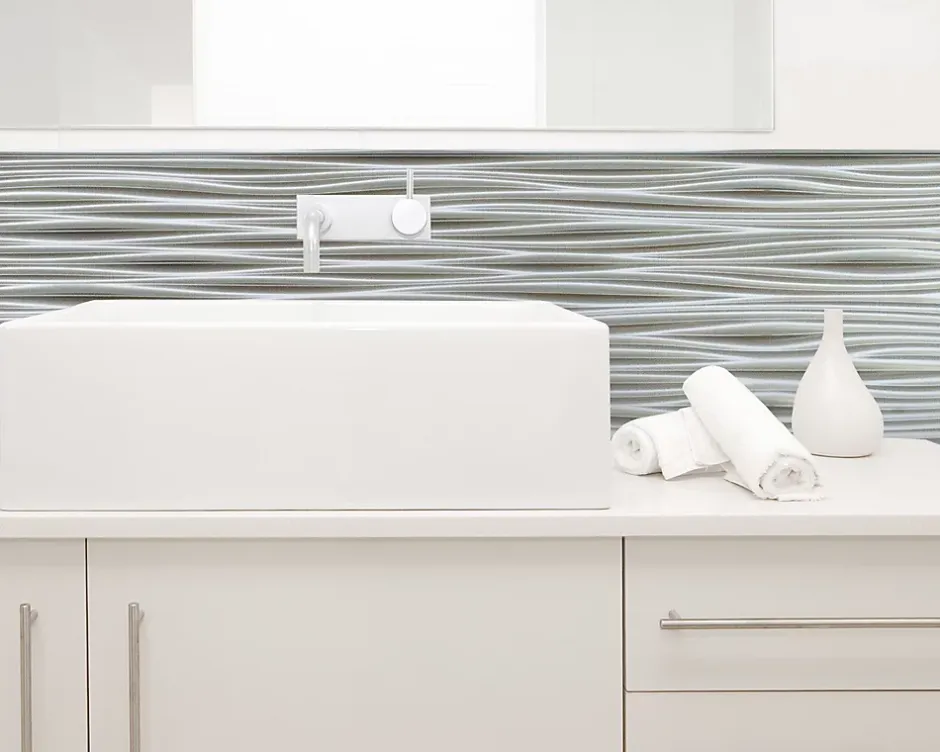 Panneau mural PVC 3D Wilderness argent 47 x 61,7 cm-Innovera Decor Best