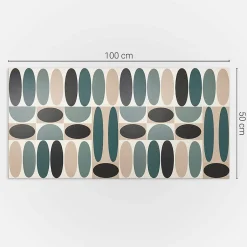 Wallfluent Panneau Mural PVC 100x50 cm Motif Floral Géométrique 1 pièce