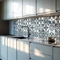 Panneau Mural PVC 100x50 cm Motif Floral Symétrique 1 pièce-Wallfluent Online