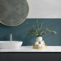 Wallfluent Panneau Mural PVC 50x50 cm Couleur Bleu Sarcelle Foncé 4 pièces