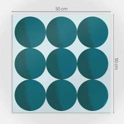 Wallfluent Panneau Mural PVC 50x50 cm Disposition De Cercles Dans Une Grille 4 pièces