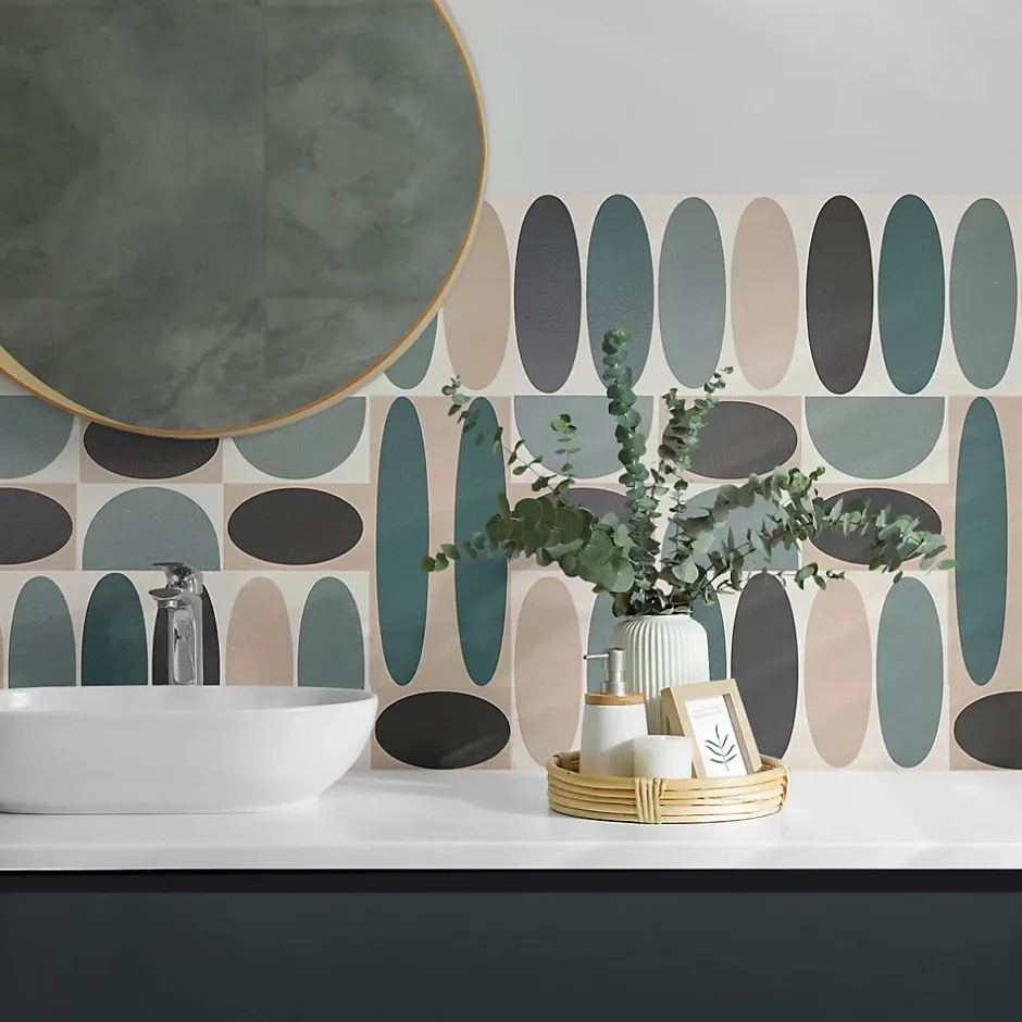 Panneau Mural PVC 120x60 cm Motif Floral Géométrique 1 pièce-Wallfluent Hot