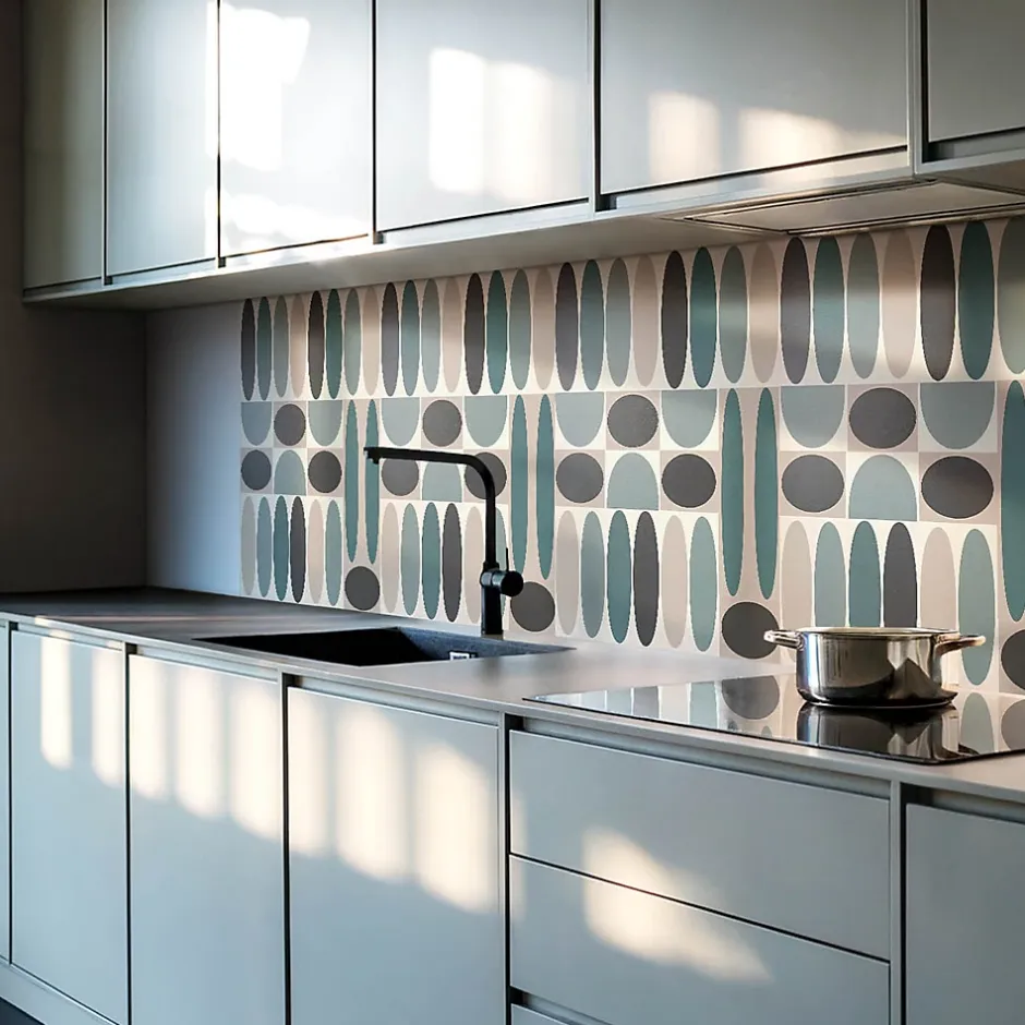 Panneau Mural PVC 120x60 cm Motif Floral Géométrique 1 pièce-Wallfluent Hot