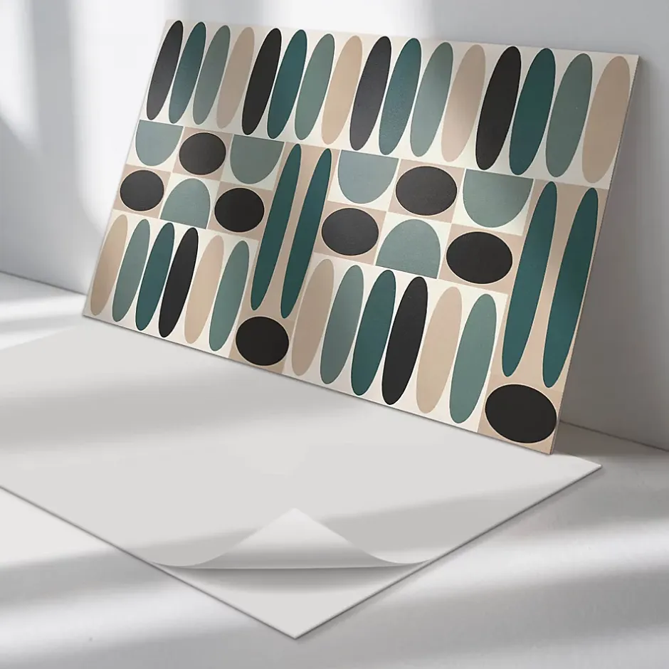 Panneau Mural PVC 120x60 cm Motif Floral Géométrique 1 pièce-Wallfluent Hot