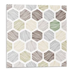 Panneau Mural PVC 50x50 cm Motif Hexagonal Avec Des Lignes 4 pièces-Wallfluent Best