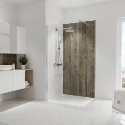 Panneau mural salle de bains 100 x 210 cm, DécoDesign Décor, bois veilli-Schulte Best