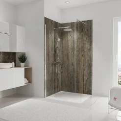 Schulte Panneau mural salle de bains 100 x 210 cm, Décodesign décor, bois veilli vendu par 2