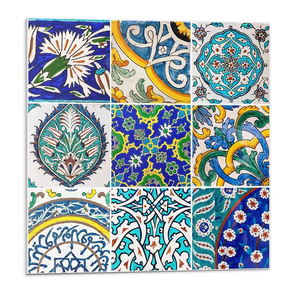 Panneau Mural TV 50x50 cm Motifs Céramiques En Mosaïque 4 pièces-Wallfluent Sale