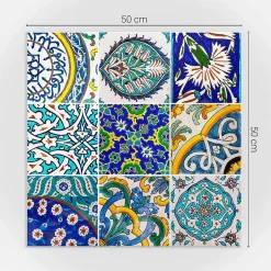 Panneau Mural TV 50x50 cm Motifs Céramiques En Mosaïque 4 pièces-Wallfluent Sale