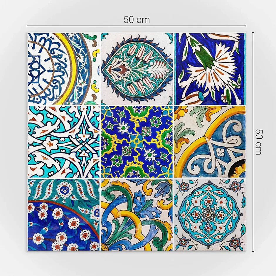 Panneau Mural TV 50x50 cm Motifs Céramiques En Mosaïque 4 pièces-Wallfluent Sale