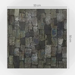 Wallfluent Panneau Mural TV 50x50 cm Texture De Mur En Pierre 4 pièces