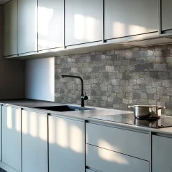 Wallfluent Panneau Mural TV 50x50 cm Texture De Mur En Pierre 4 pièces